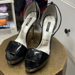 Dolce & Gabbana Shiny Black Platform Heels